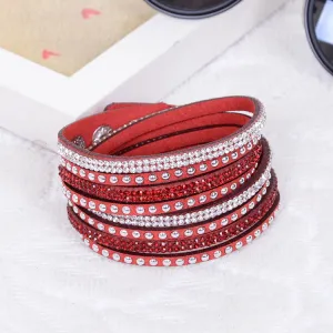New Women's Red Fashion Leather Bracelets For women Christmas Gifts