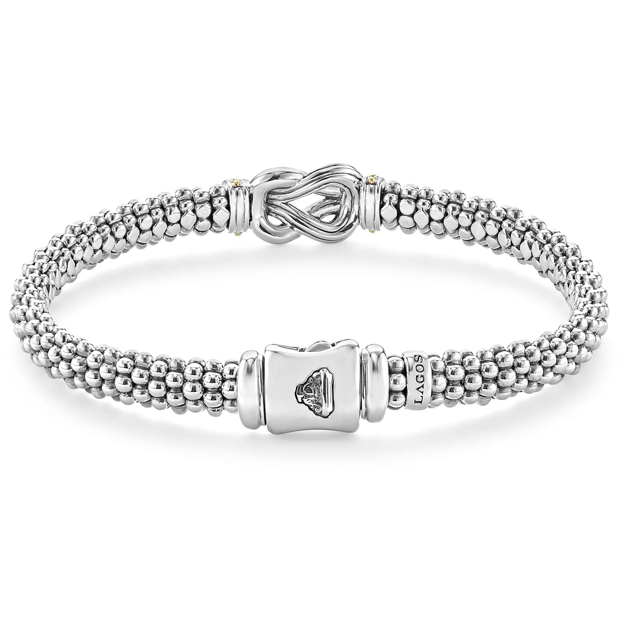 Newport Two-Tone Knot Caviar Diamond Bracelet | 6mm