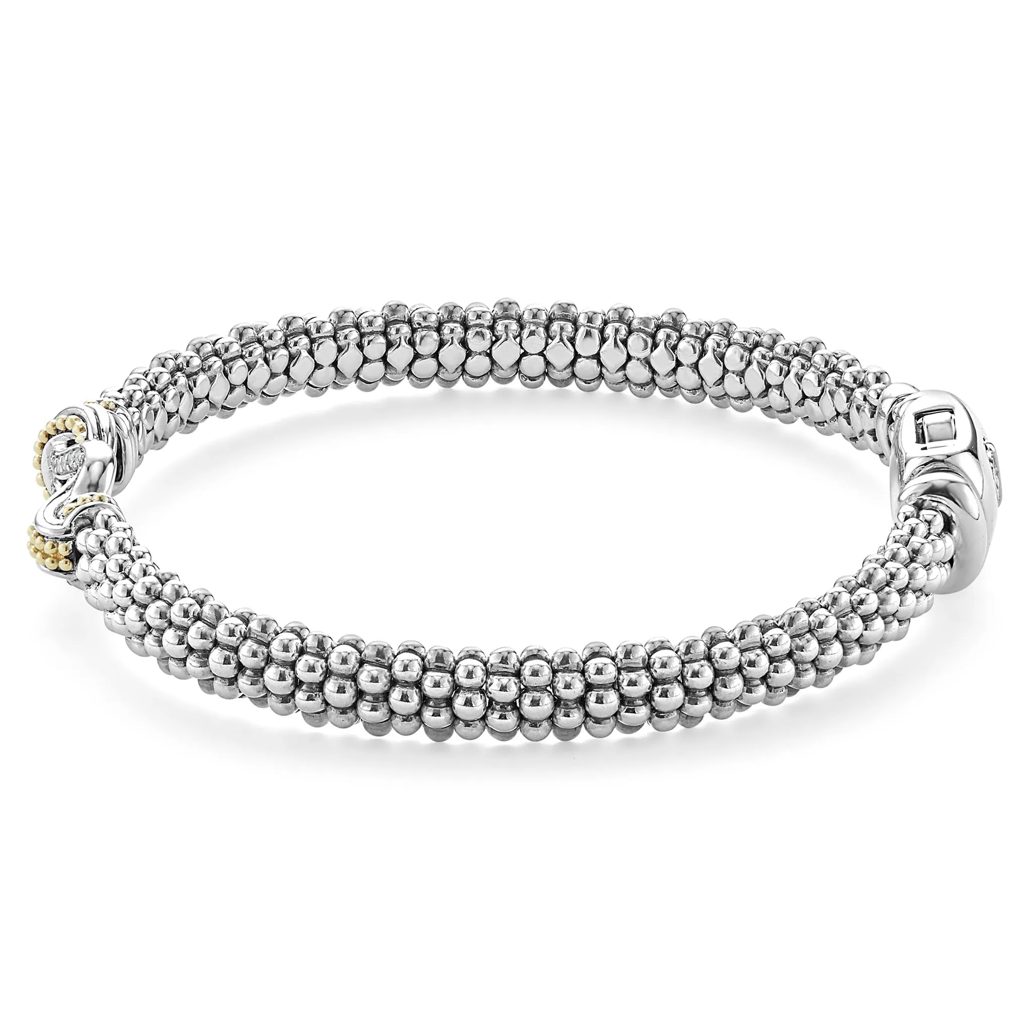 Newport Two-Tone Knot Caviar Diamond Bracelet | 6mm