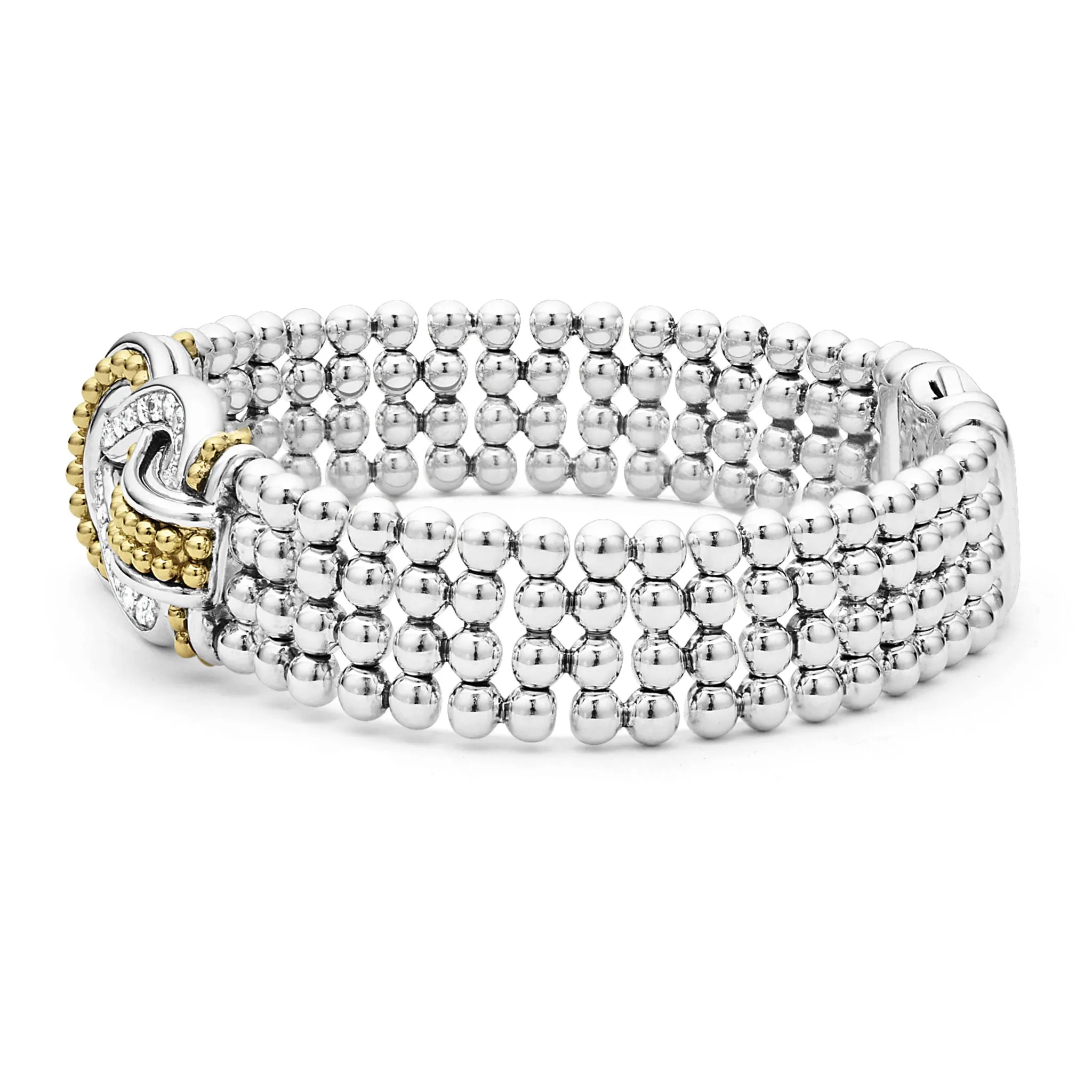Newport Two-Tone Knot Diamond Statement Bracelet