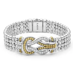 Newport Two-Tone Knot Diamond Statement Bracelet