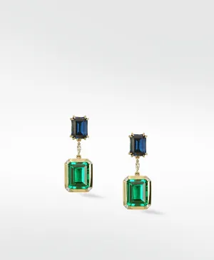 Nexus Sapphire and Emerald Drop Earrings