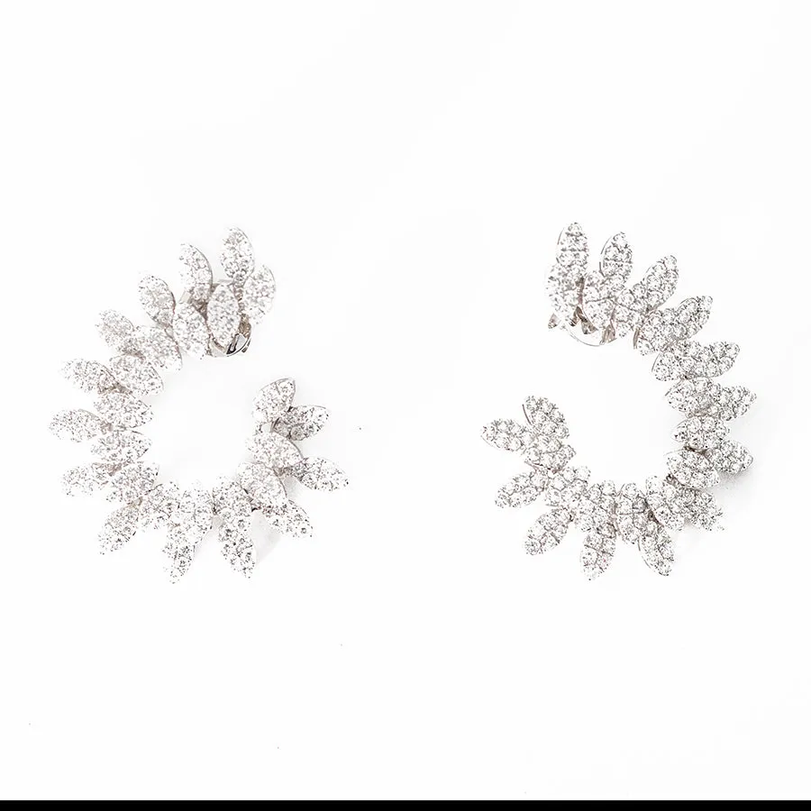 Nogama Pear Shape and Marquise Diamond Circle Earrings