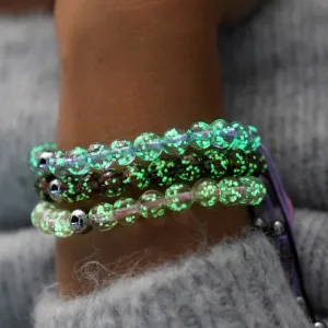 Nogu Lilac | Silver | Firefly Glass Macrame Bracelet