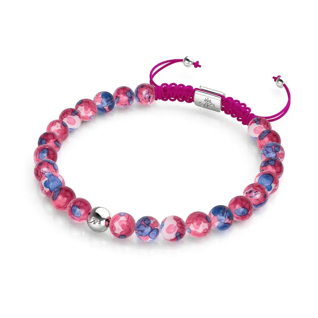 Nogu Picasso Porcelain Macrame Bracelet | Violet Cranberry