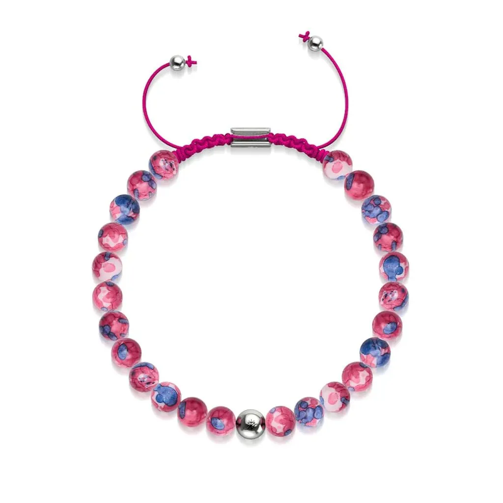 Nogu Picasso Porcelain Macrame Bracelet | Violet Cranberry