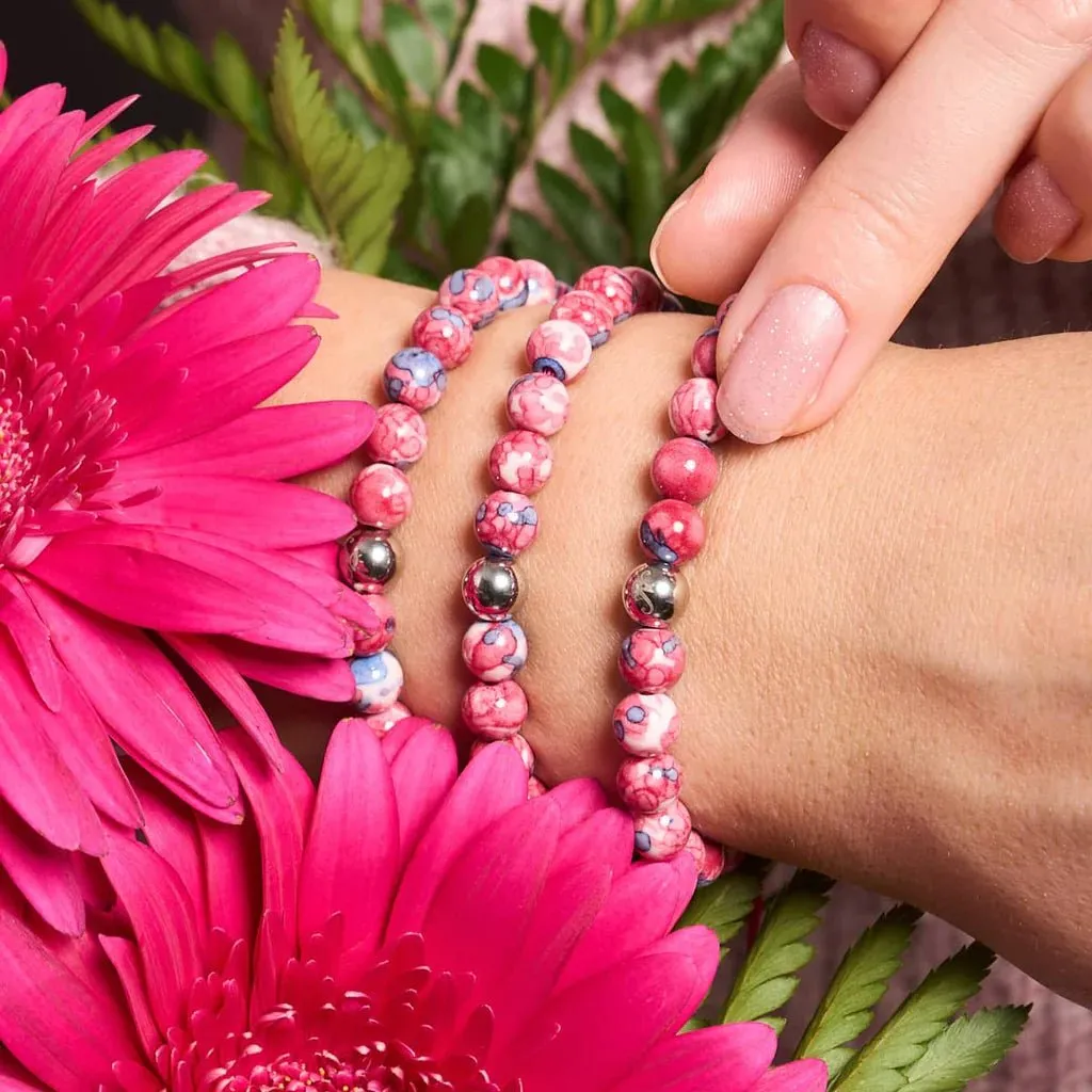 Nogu Picasso Porcelain Macrame Bracelet | Violet Cranberry