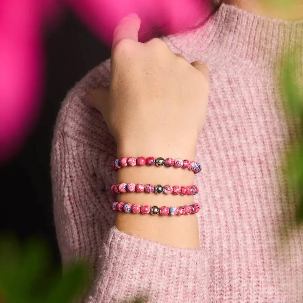 Nogu Picasso Porcelain Macrame Bracelet | Violet Cranberry