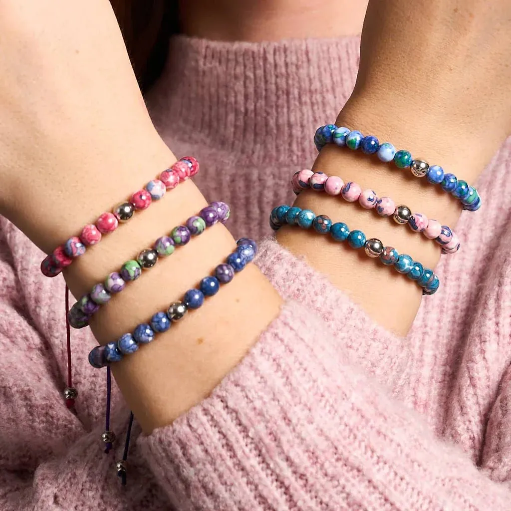 Nogu Picasso Porcelain Macrame Bracelet | Violet Cranberry