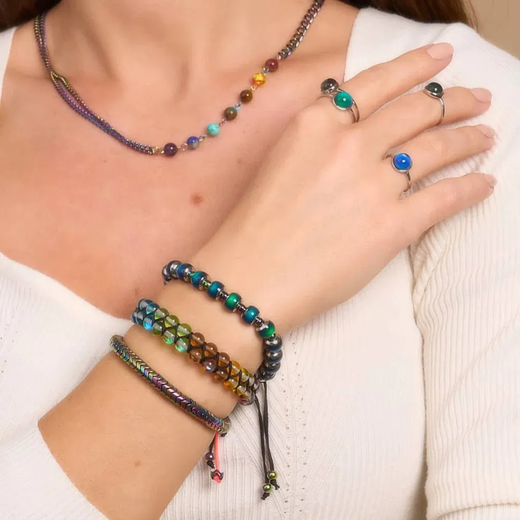 Nogu Spectral Chakra | Unicorn Silver | Double Galaxy Glass Macrame Bracelet
