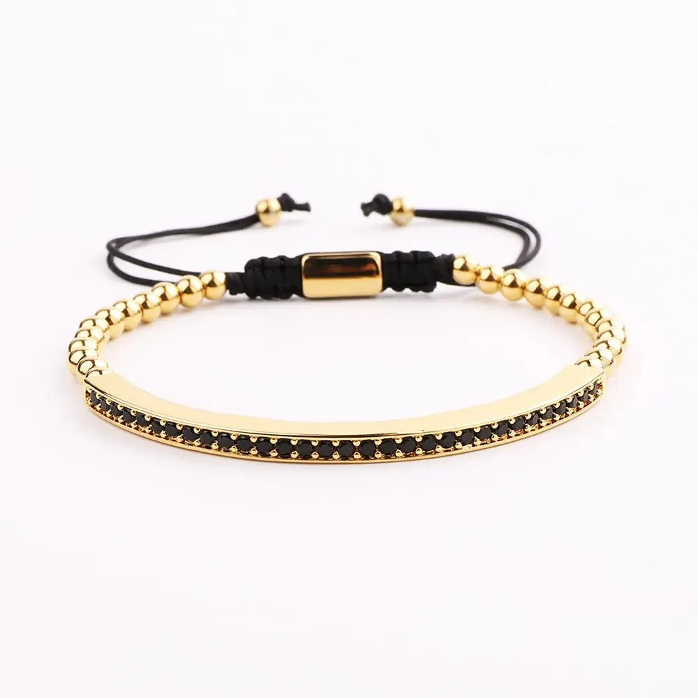 Onyx Black and Gold Bracelet Set
