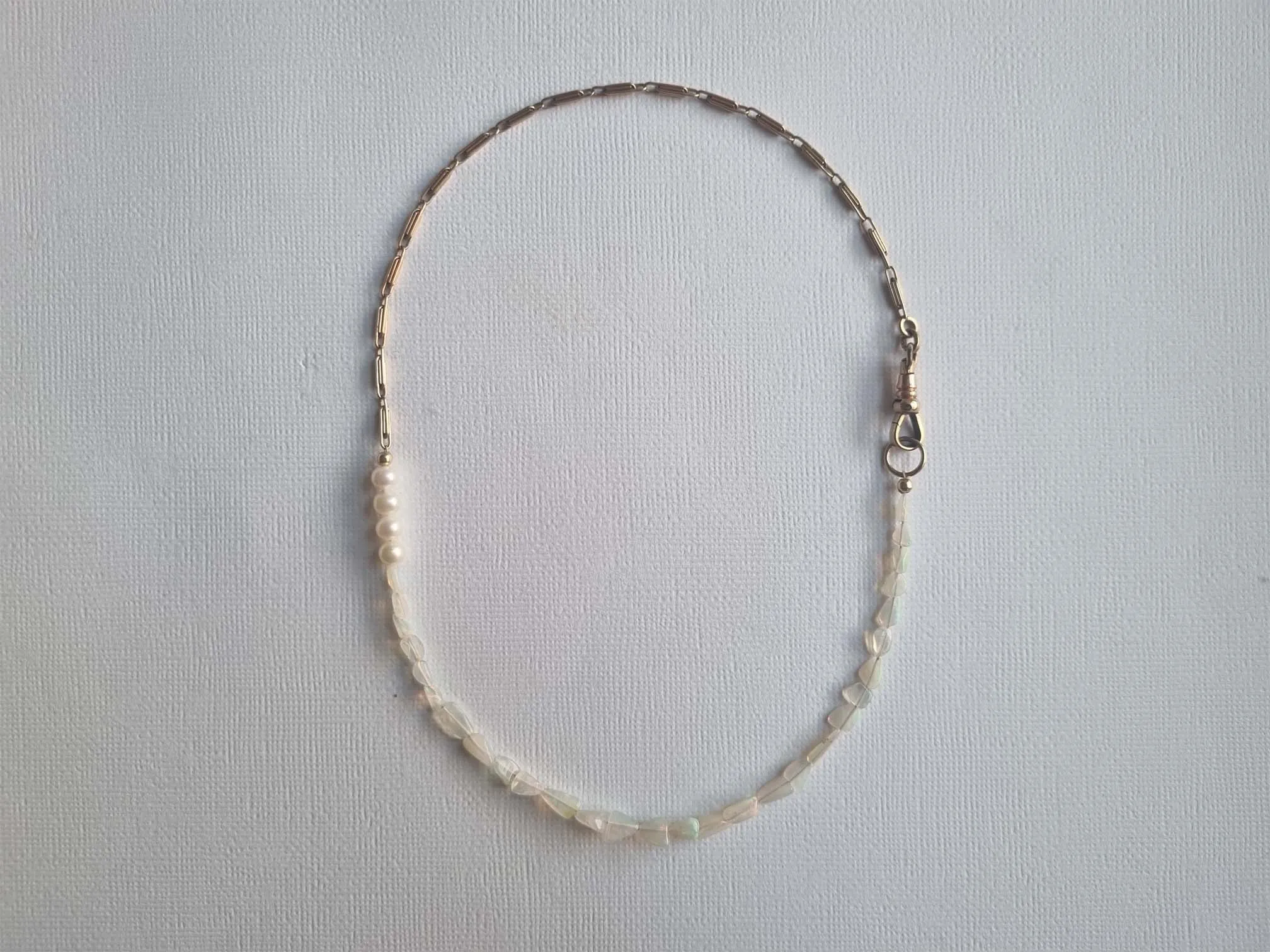opal clouds | antique chain opal pearl necklace