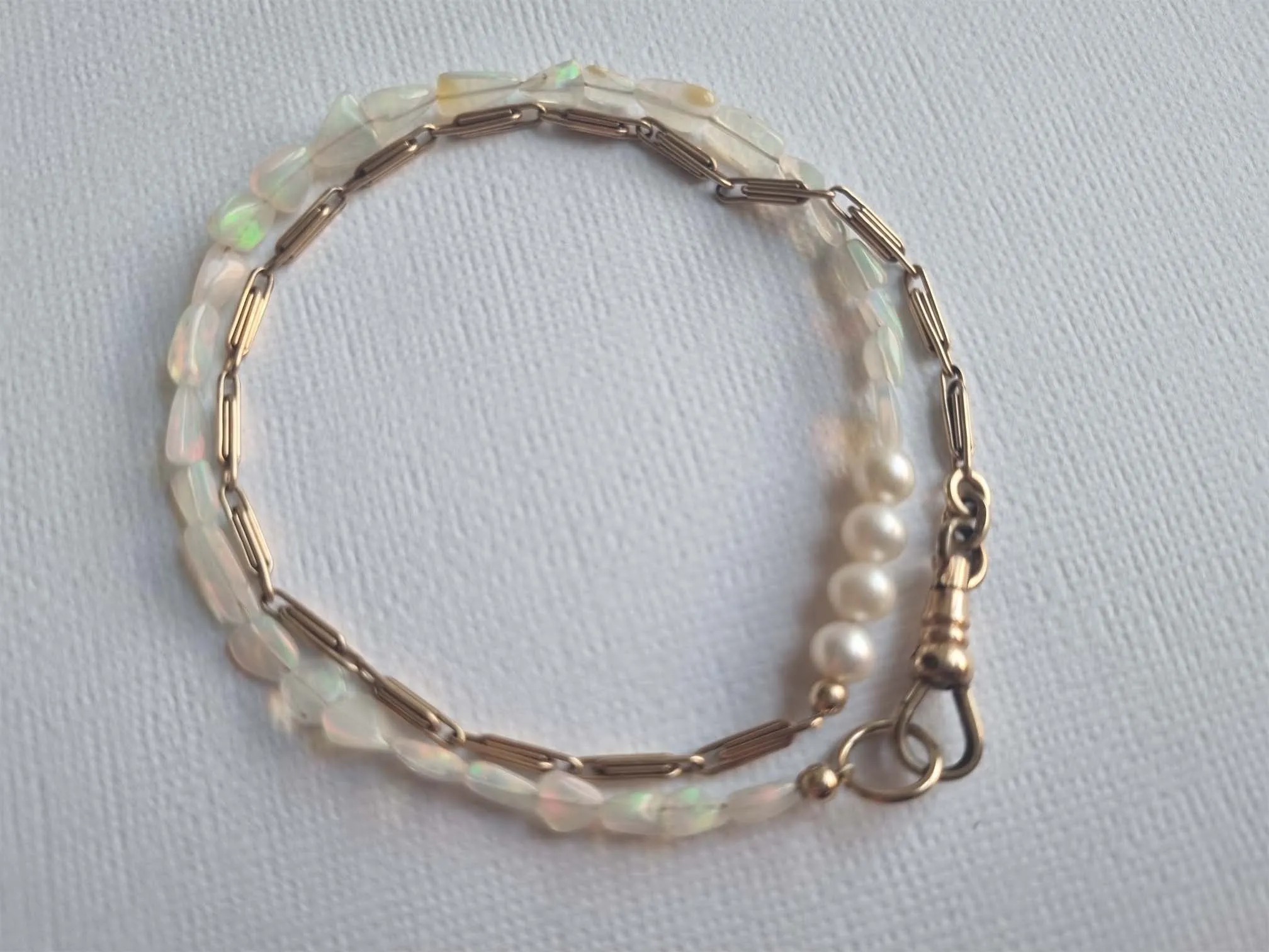 opal clouds | antique chain opal pearl necklace