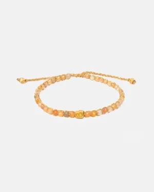 Orange Botswana Agate  Bracelet | Gold