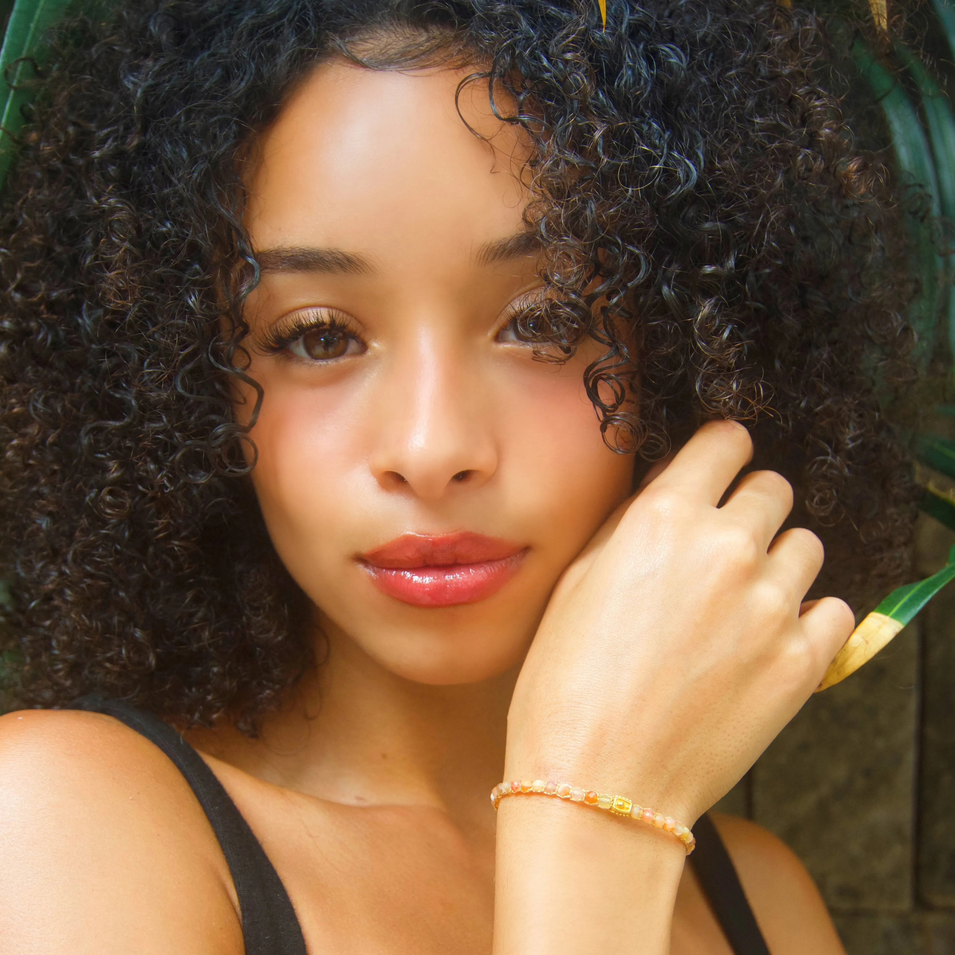 Orange Botswana Agate  Bracelet | Gold