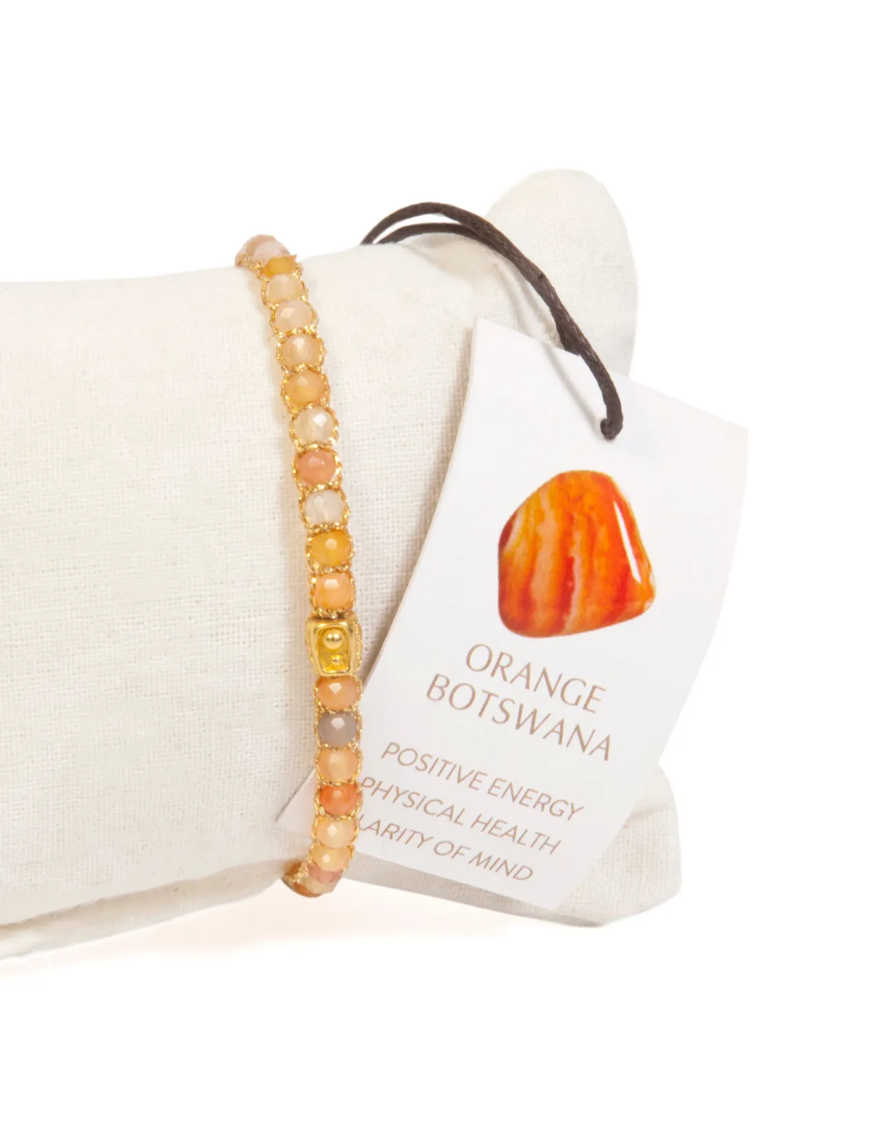 Orange Botswana Agate  Bracelet | Gold