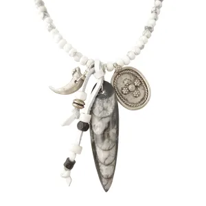 Orthoceras and white howlite necklace