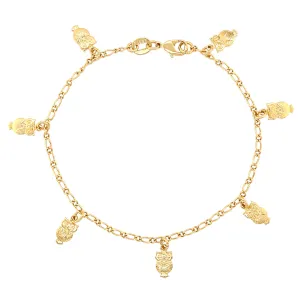 Owl charms Bracelet and Anklet Wisdom and Intuition Choose size for baby and women