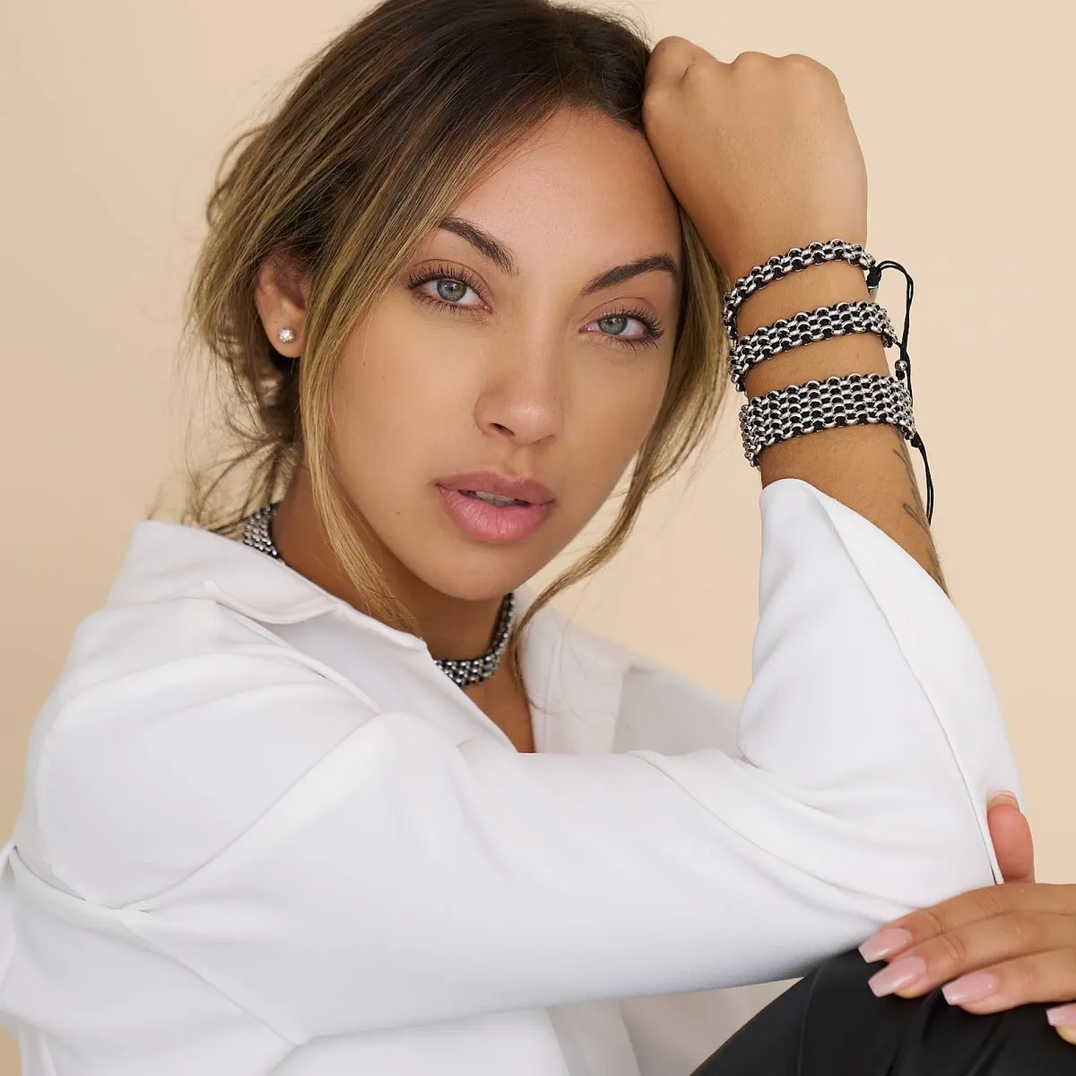 Panda Links | Deluxe Kismet Bracelet | Black x Silver
