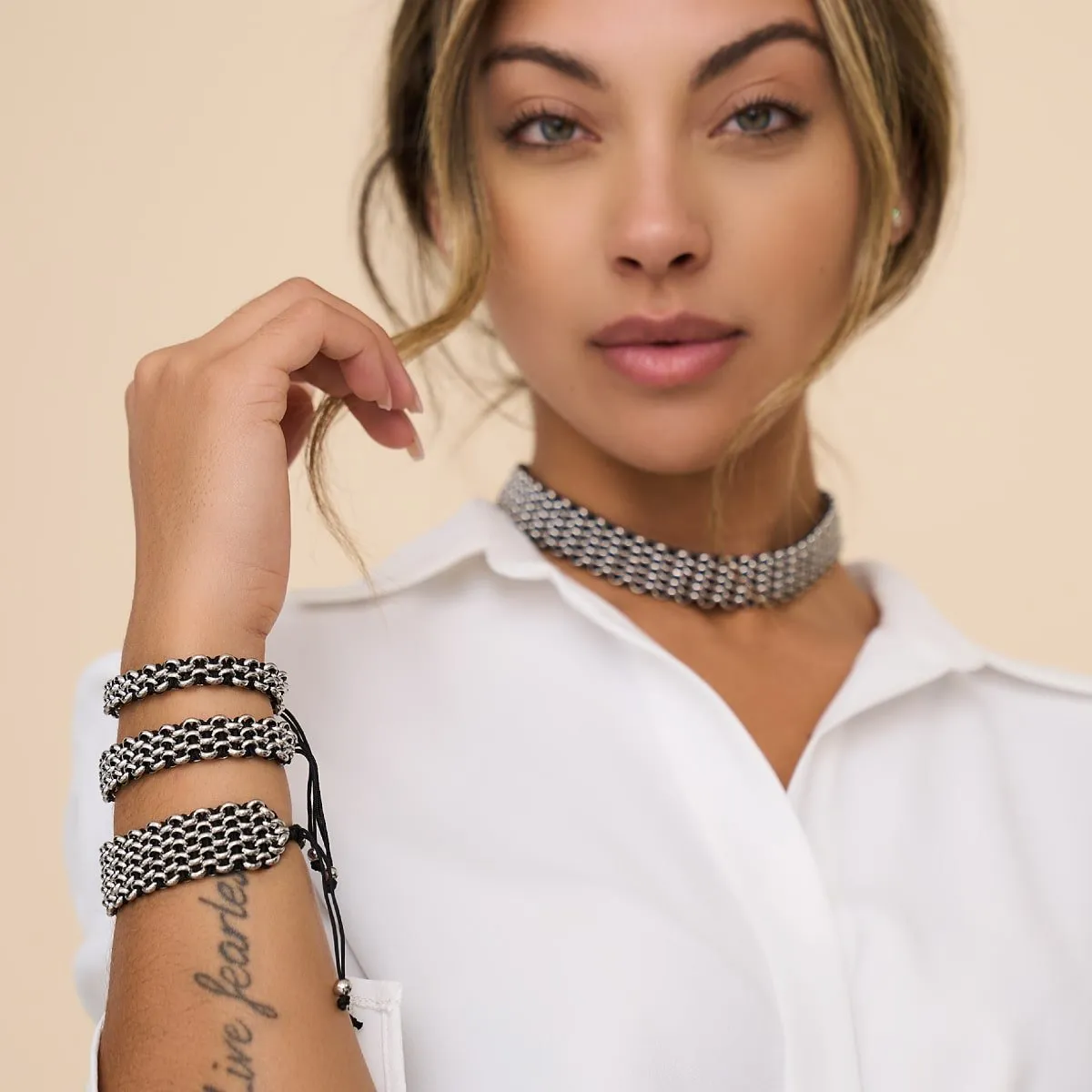 Panda Links | Deluxe Kismet Bracelet | Black x Silver