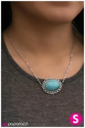 Paparazzi - Western Cameo - Blue Necklace
