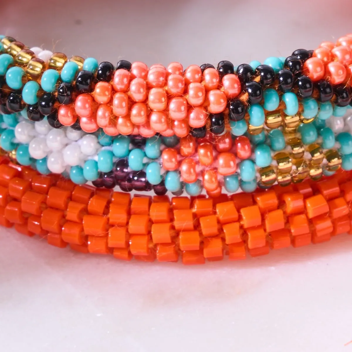 Papaya | Himalayan Glass Bead Bracelet