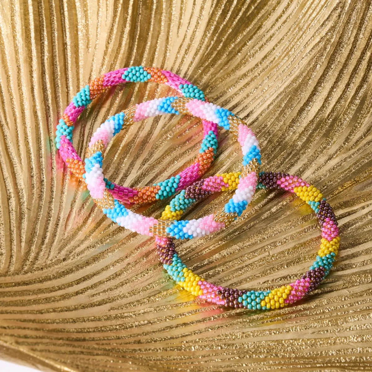 Pastel Sky | Himalayan Glass Bead Bracelet