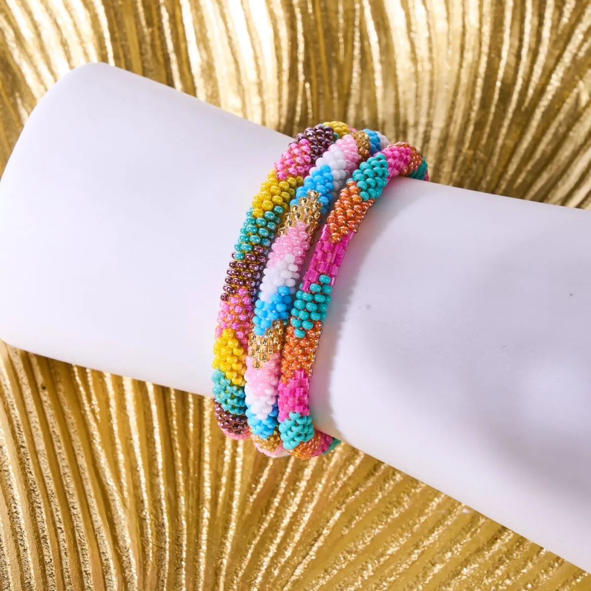 Pastel Sky | Himalayan Glass Bead Bracelet