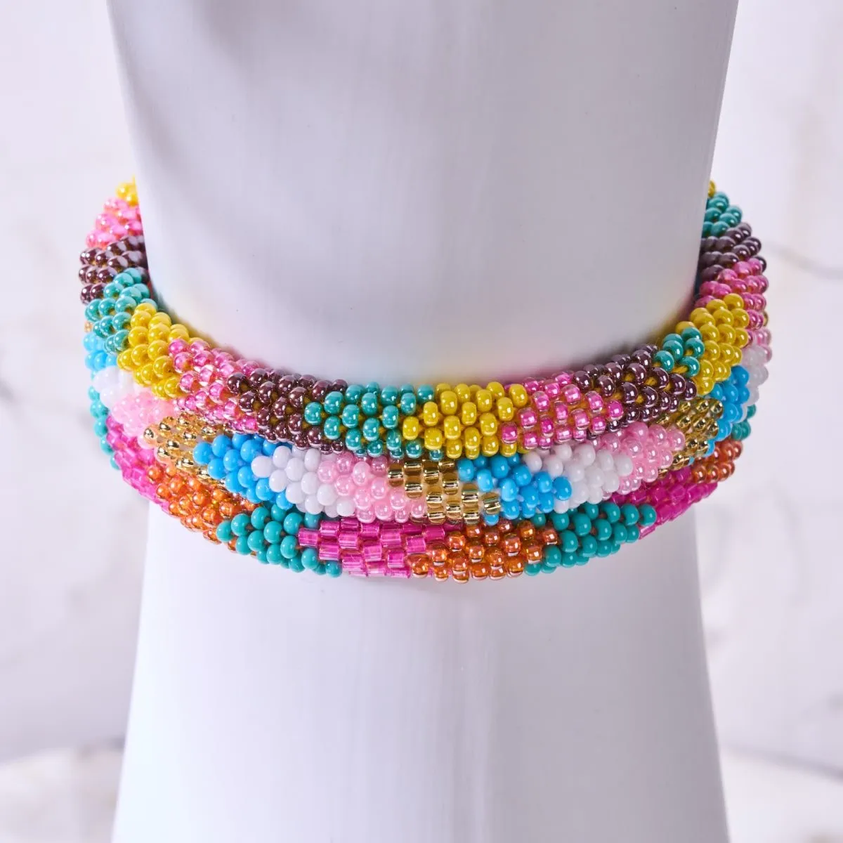 Pastel Sky | Himalayan Glass Bead Bracelet