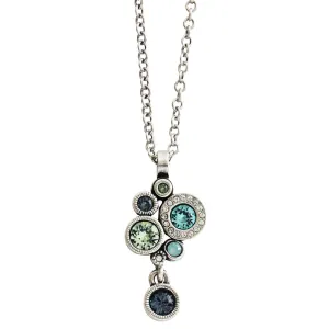 Patricia Locke Balancing Act Sterling Silver Plated Swarovski Round Mosaic Dangle Pendant Necklace, NK0521S Zephyr