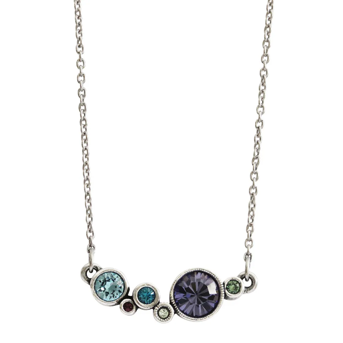 Patricia Locke Curtain Call Sterling Silver Plated Swarovski Pendant Necklace, NK0539S Waterlily