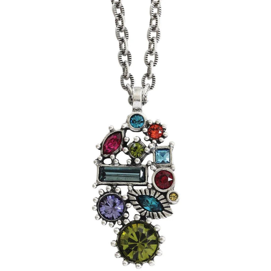 Patricia Locke "Alexandra" Sterling Silver Plated Swarovski Necklace, 19"   1" Extender Celebration NK0603S