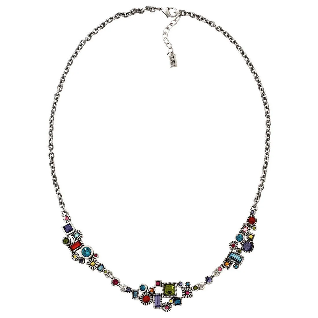 Patricia Locke "Skyline" Sterling Silver Plated Necklace, 18.5"   1.5" Extender Fling NK0599S