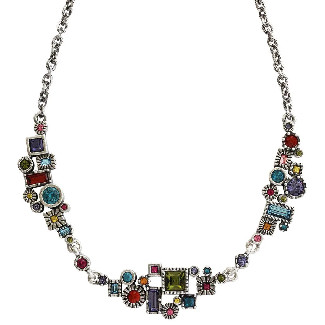 Patricia Locke "Skyline" Sterling Silver Plated Necklace, 18.5"   1.5" Extender Fling NK0599S