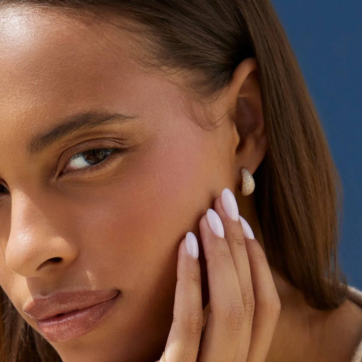 Pavé Diamond Jumbo Dome Huggie Earrings