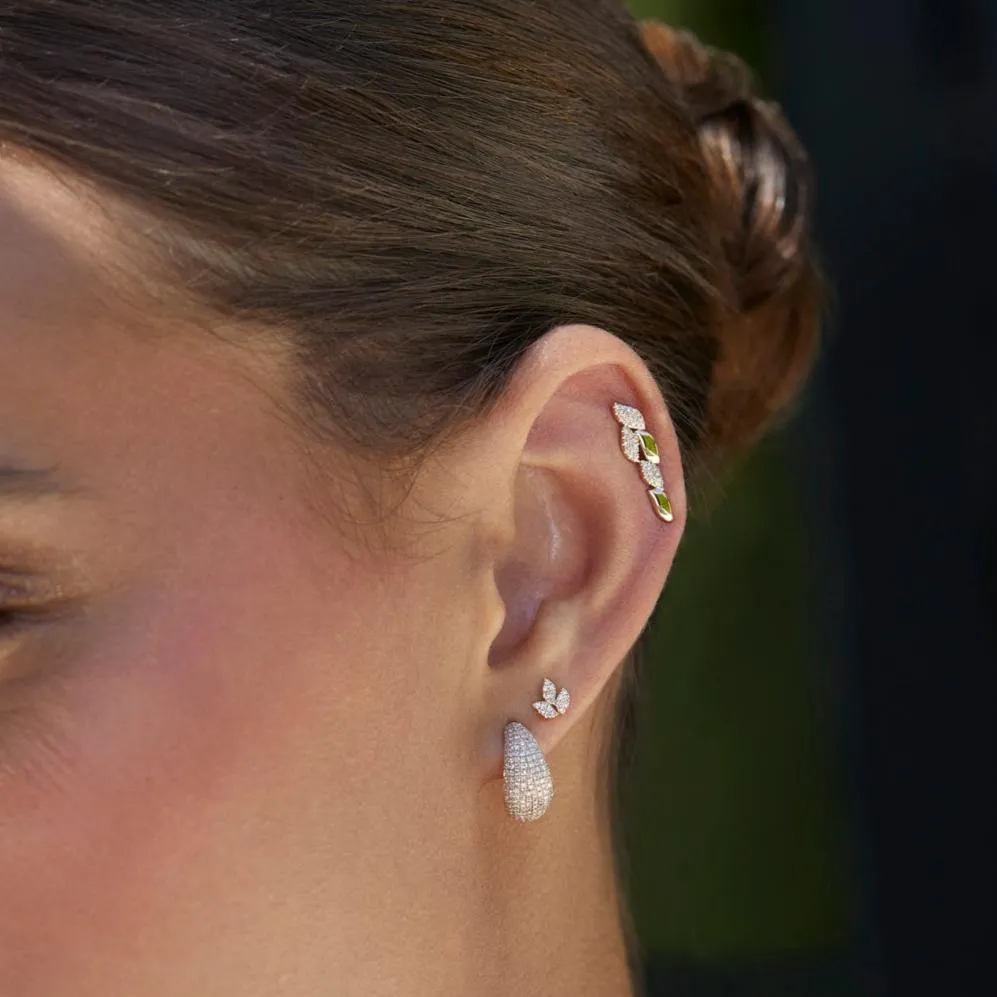 Pavé Diamond Jumbo Dome Huggie Earrings