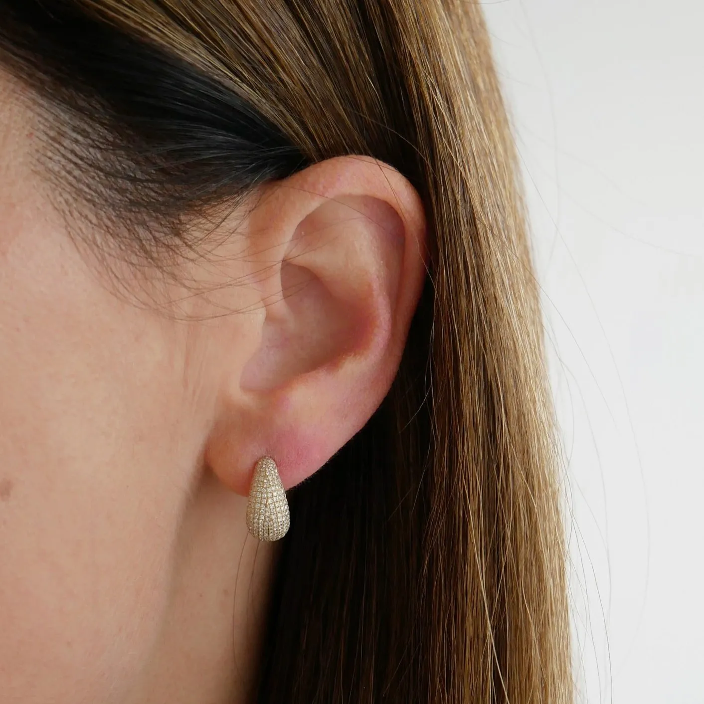 Pavé Diamond Jumbo Dome Huggie Earrings