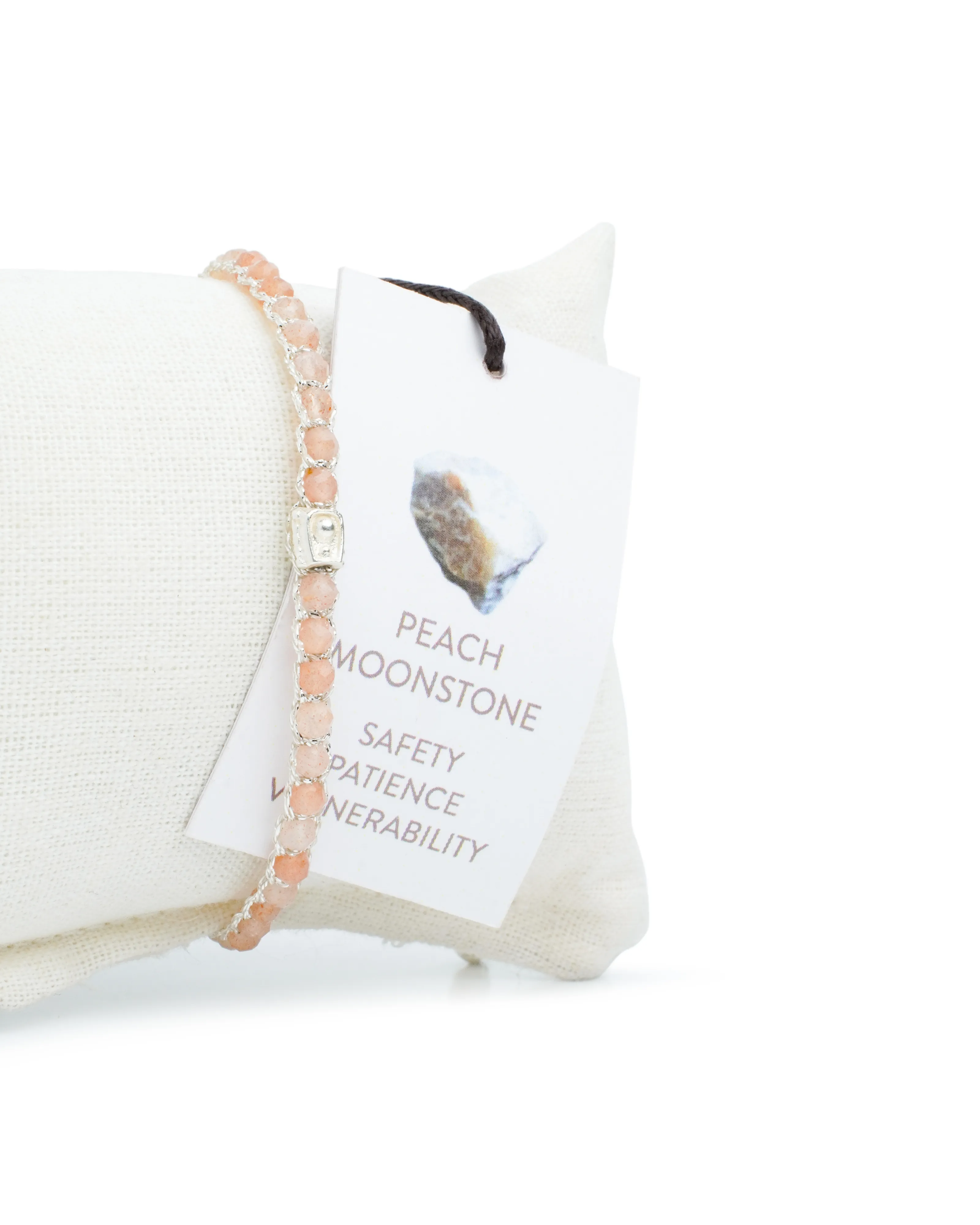 Peach Moonstone Bracelet | Silver