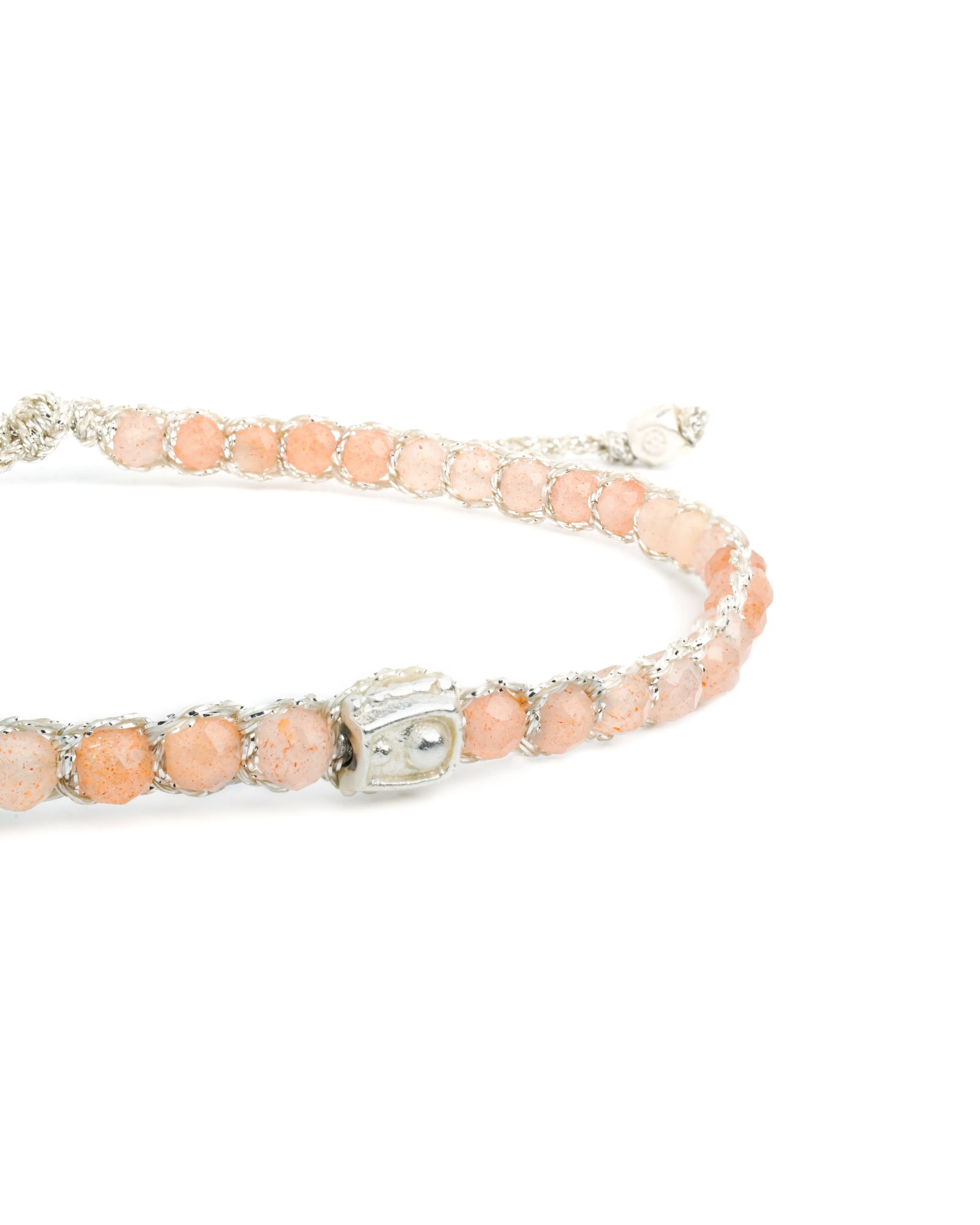 Peach Moonstone Bracelet | Silver
