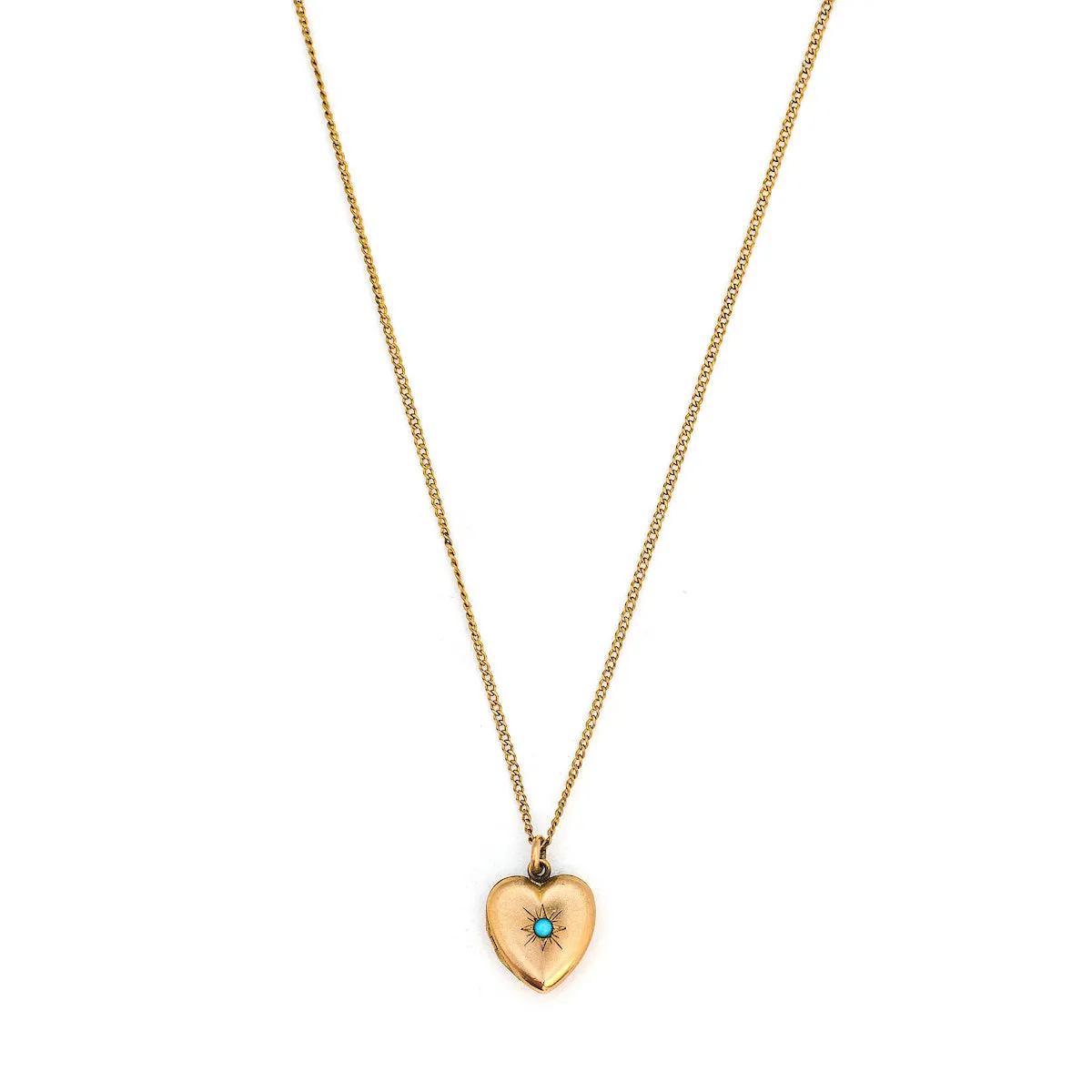 Petite Turquoise Antique Heart Locket