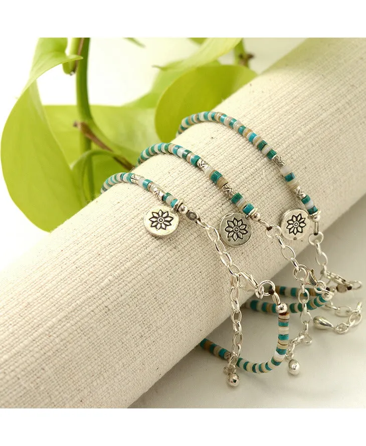 PHADUA / Turquoise and Shell Anklet