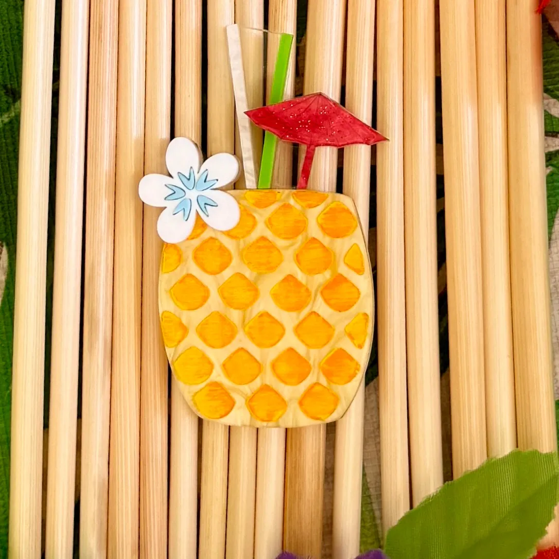 Pineapple drink 2.0 - Brooch - Set of 2