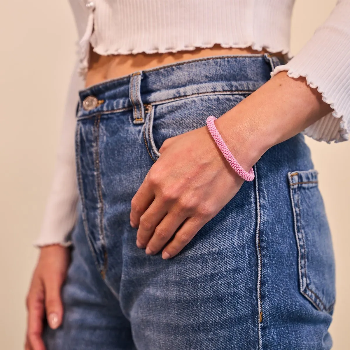 Pink | Himalayan Glass Bead Bracelet