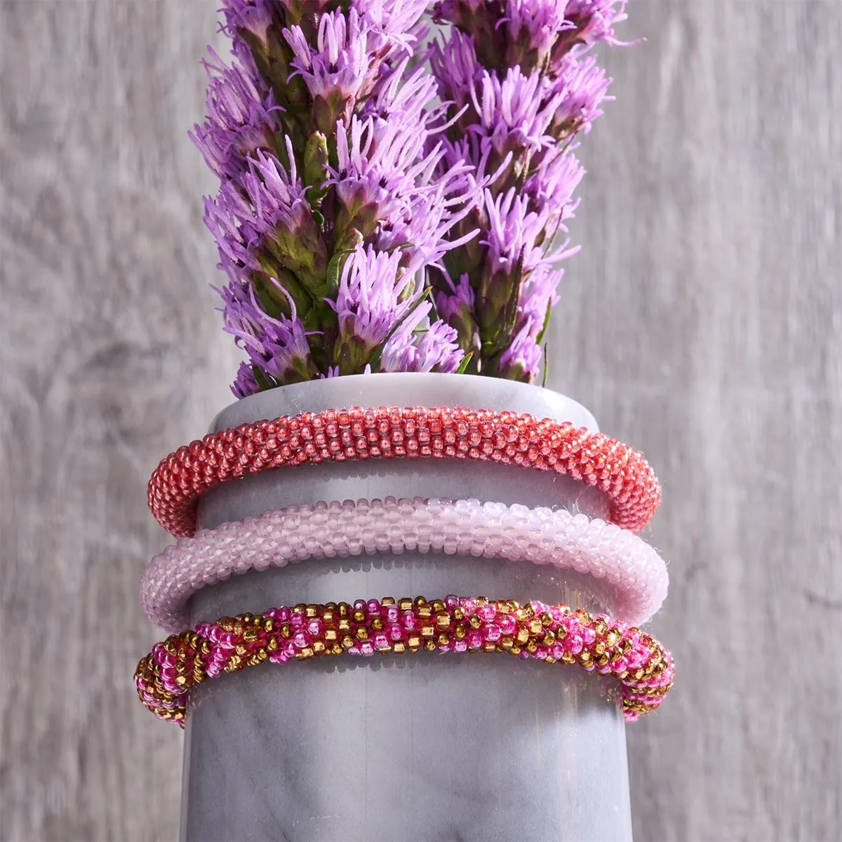 Pink Sunrise | Himalayan Glass Bead Bracelet