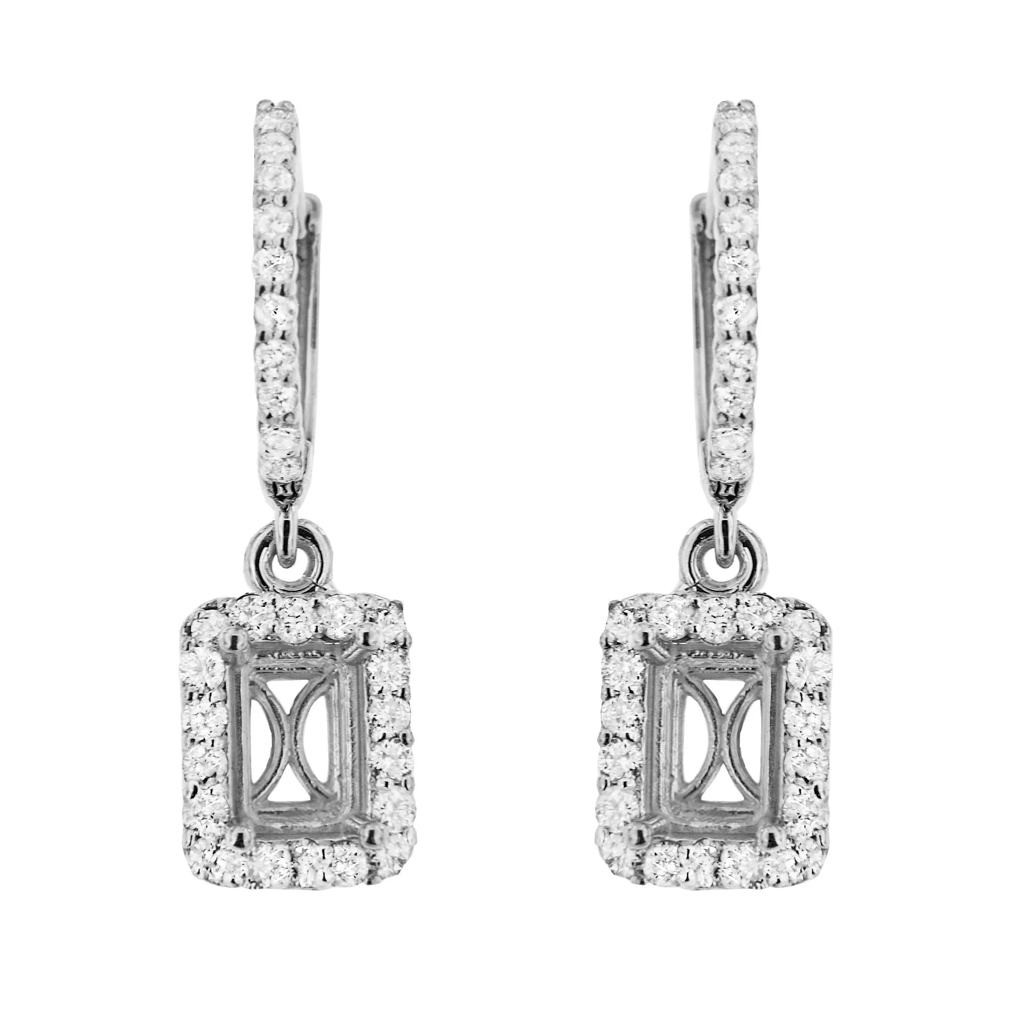 PMI 14W@3.1 56RD2@0.71 6.5X4.5MM EMERALD DANGLING EARRINGS