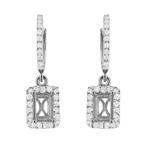 PMI 14W@3.1 56RD2@0.71 6.5X4.5MM EMERALD DANGLING EARRINGS