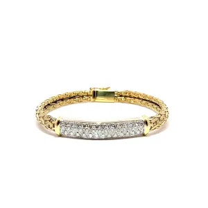 Pre-Owned Roberto Coin Diamond Pave Bar Woven Bracelet
