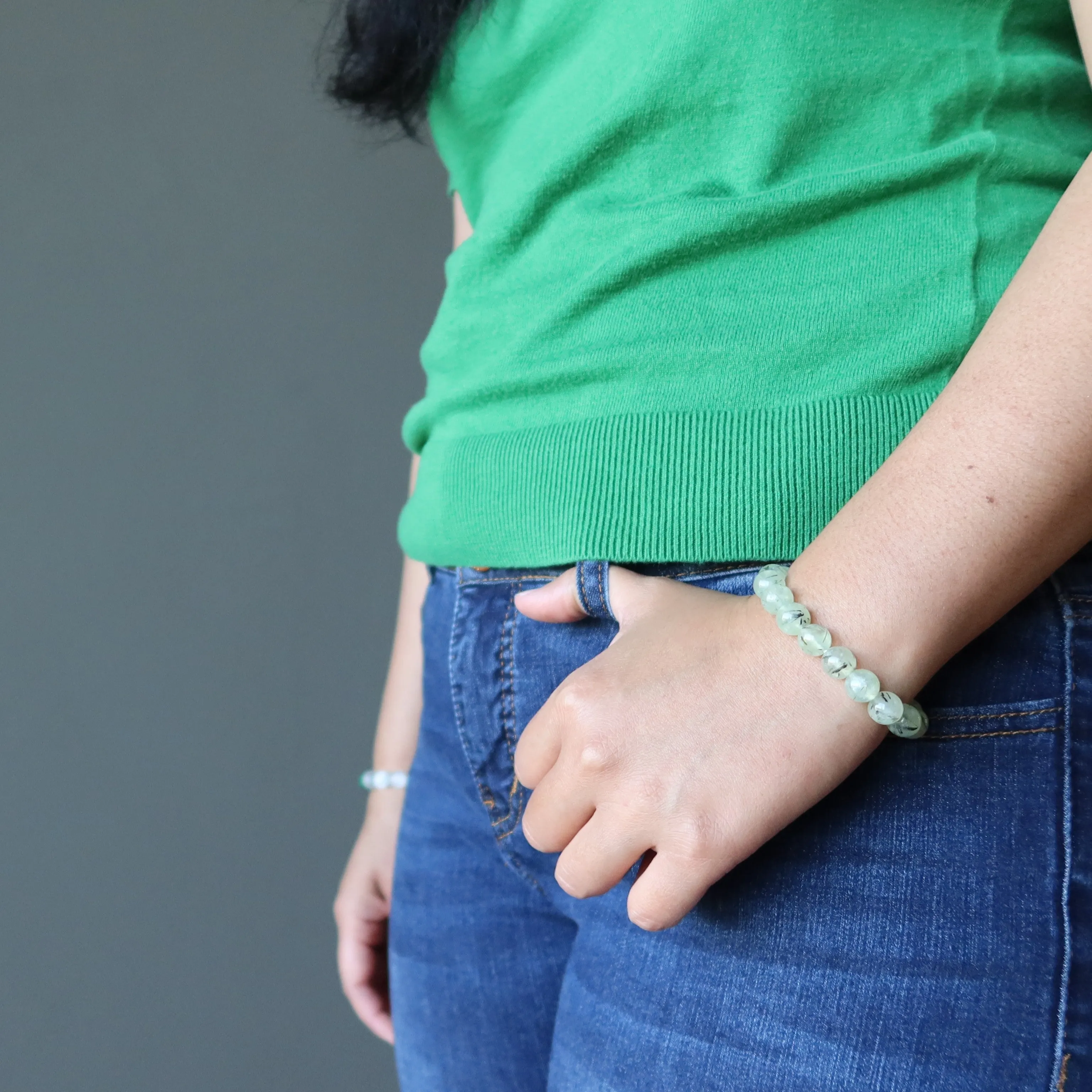 Prehnite Bracelet Spring Green Stone of Eternal Smiles
