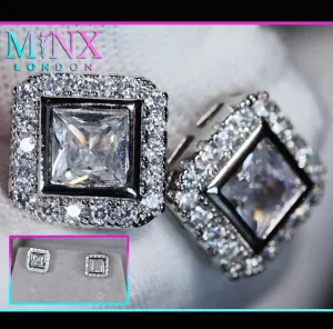 Princess Cut Diamond Ear Studs | Womens Stud Earrings | Mens Diamond Ear Studs