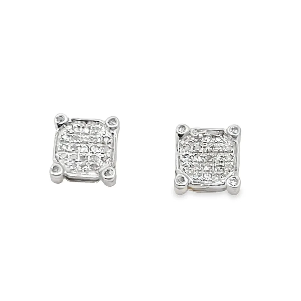 Prong Circle Diamond Earrings .10cttw 10K Yellow Gold